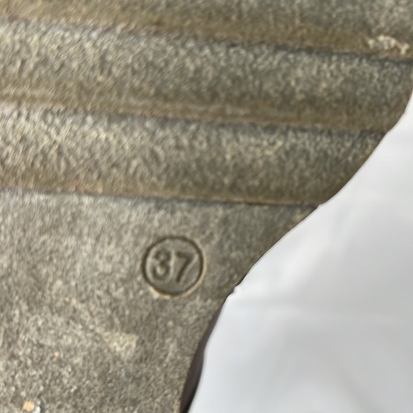 MJUS Wedge Leather Suede Panel Boots Taupe Brown Tan Over Ankle Side Zip Size 37 - Picture 10 of 12